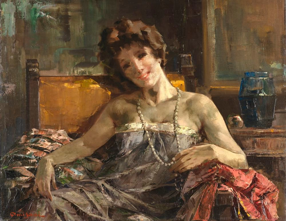 Ritratto di signora con collana di perle, 1929